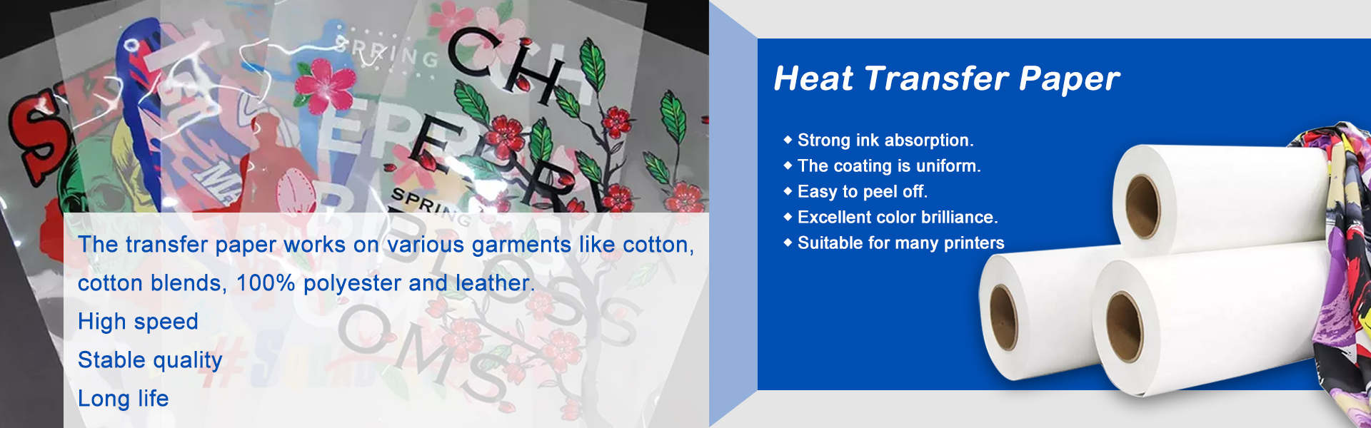 Papel de transferência de calor, papel de sublimação, papel de impressora digital,Suzhou Huarong Paper Products Co., Ltd